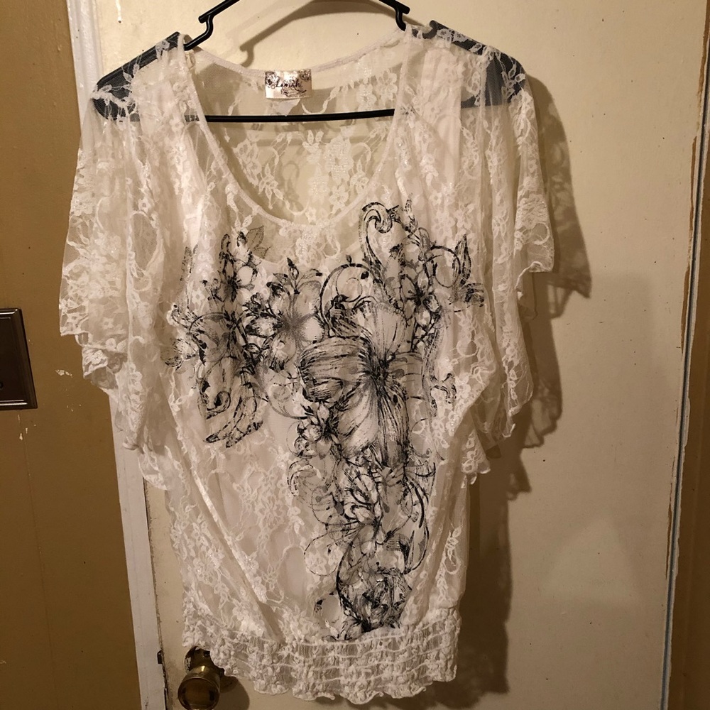 💜Lavish Brand Womens Dressy Blouse Size L